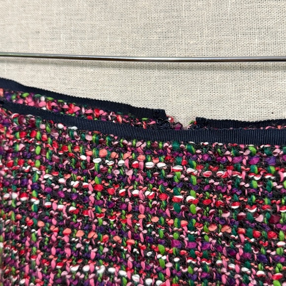 Talbots Vibrant Pink Green Purple Textured Tweed  Pencil Skirt - Picture 6 of 8